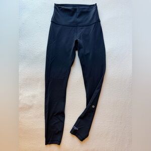 Lululemon Align Crop Leggings Black High Rise Peloton Logo Size 0